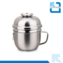 2-Layer Stainless Steel Snack Cup / Takeaway Food Bowl